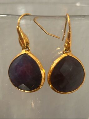 Gold Teardrop Amethyst-Style Dangle Earrings Stella & Dot